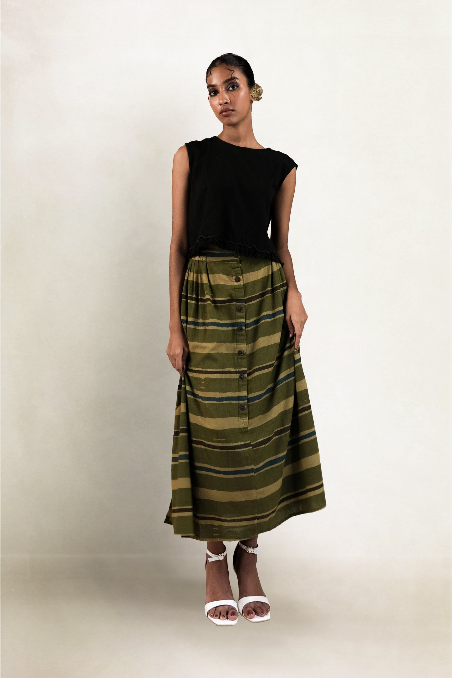 Meer Skirt - Earthy stripes