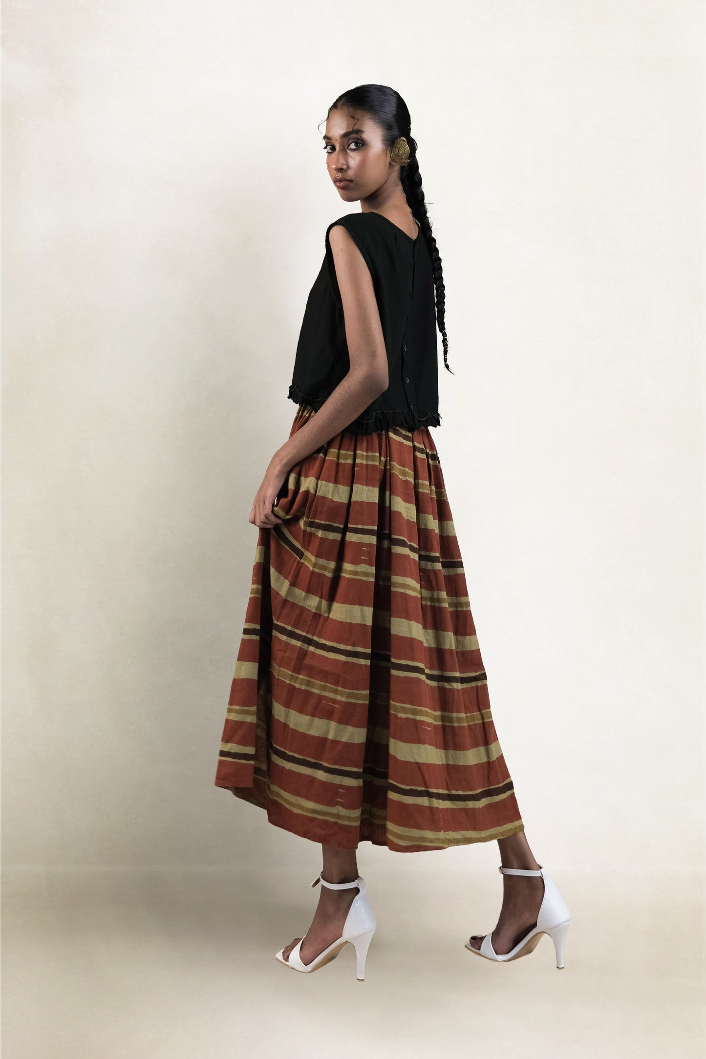 Meer Skirt - Earthy stripes