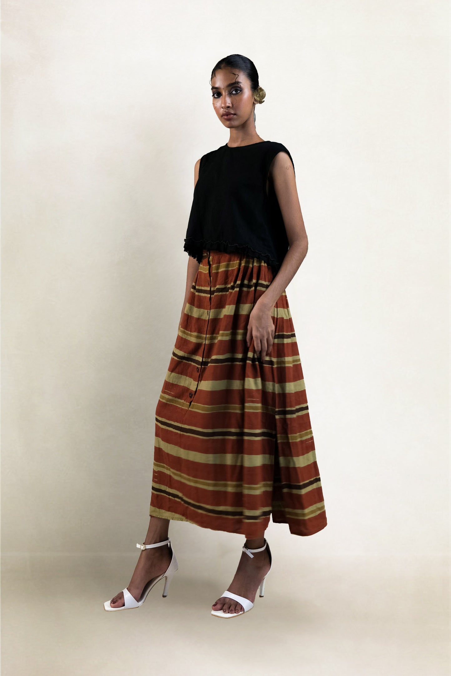 Meer Skirt - Earthy stripes