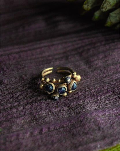 Lajwanti ring - Silver with semi-precious stones