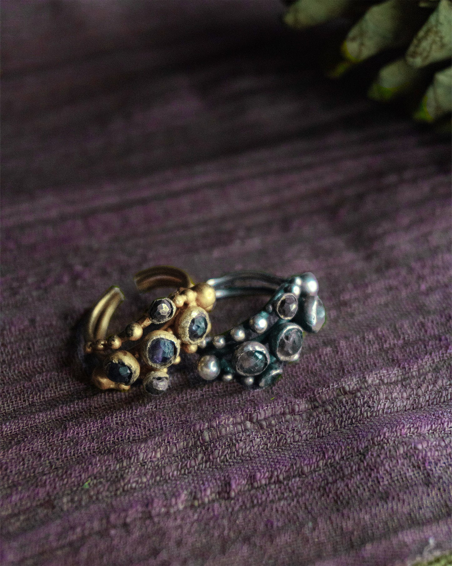 Lajwanti ring - Silver with semi-precious stones