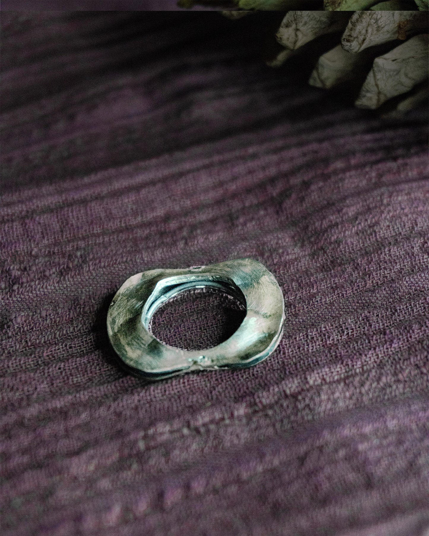 Kaagaz Ring- Handbeaten Silver