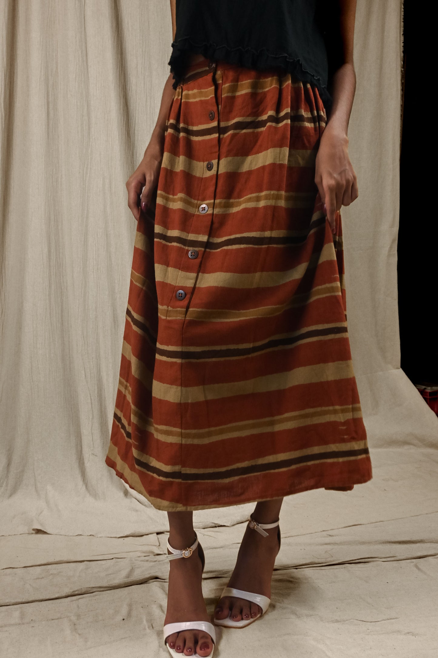 Meer Skirt - Earthy stripes