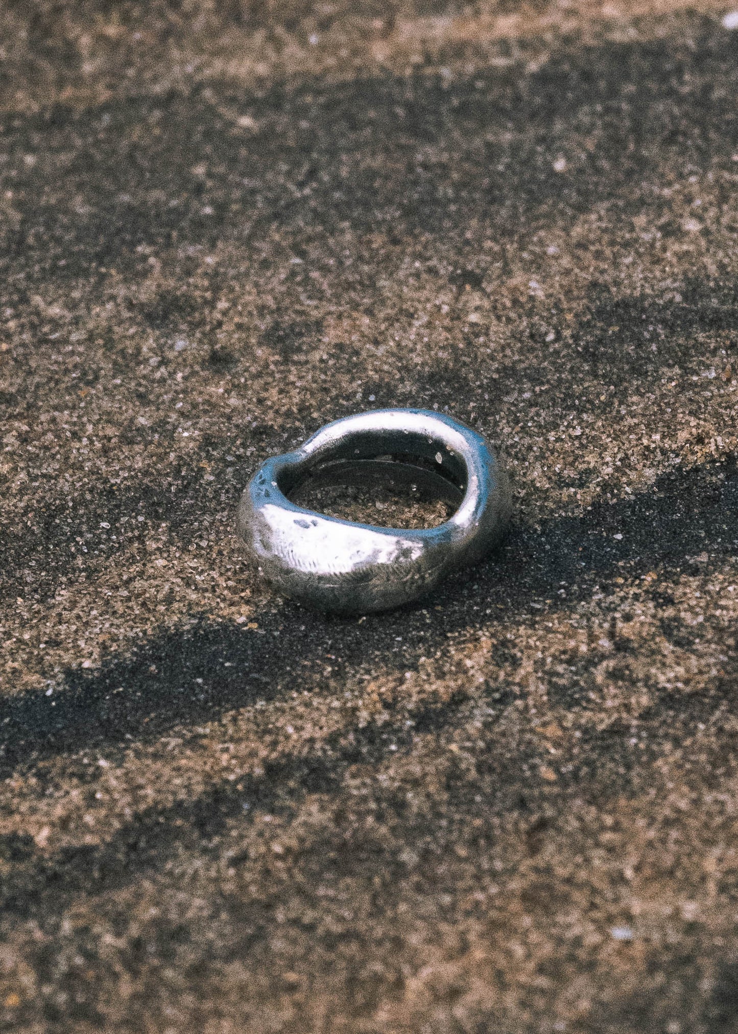 Mahnoor Ring - Handbeaten Silver Band