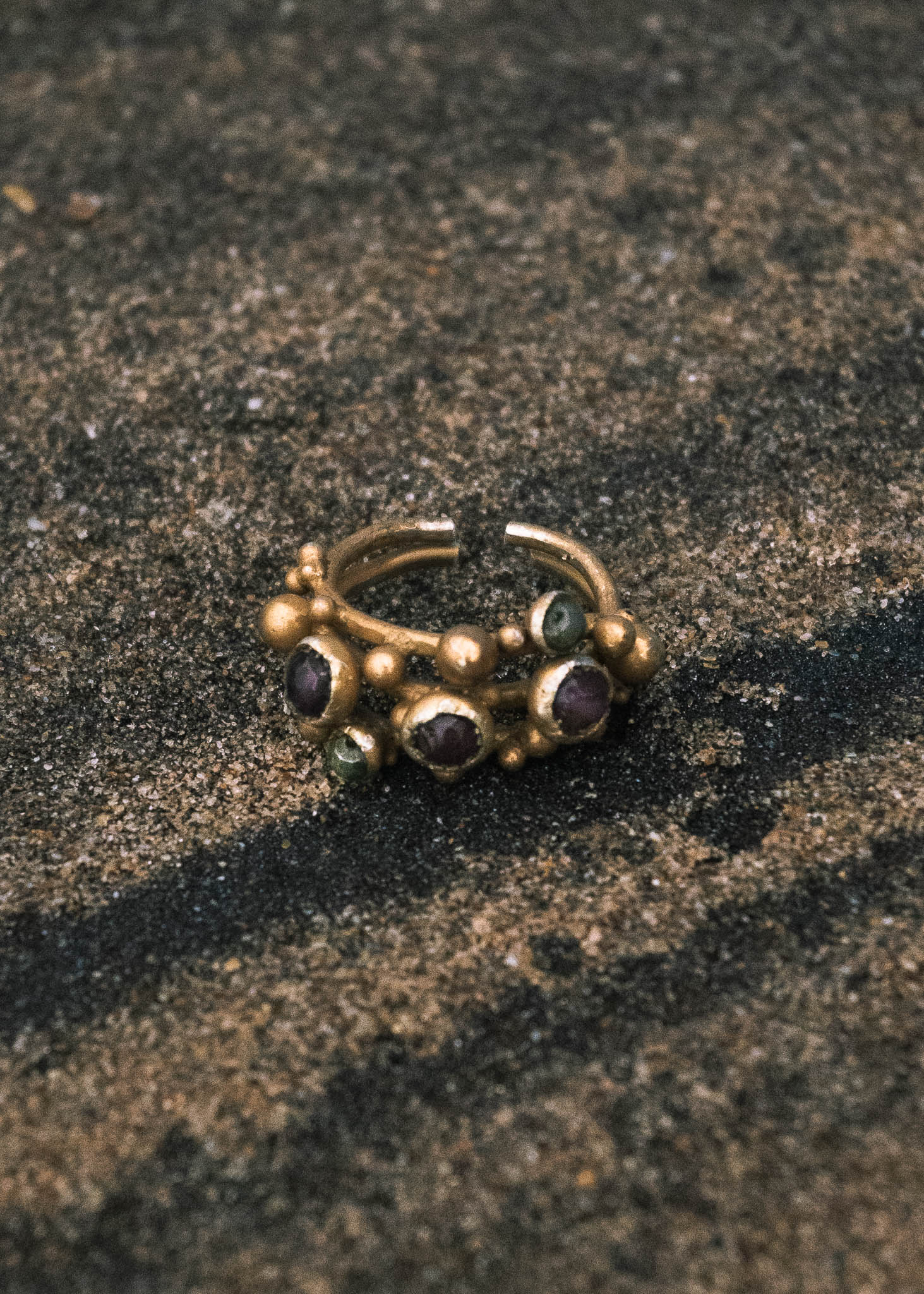 Gold plated stone ring